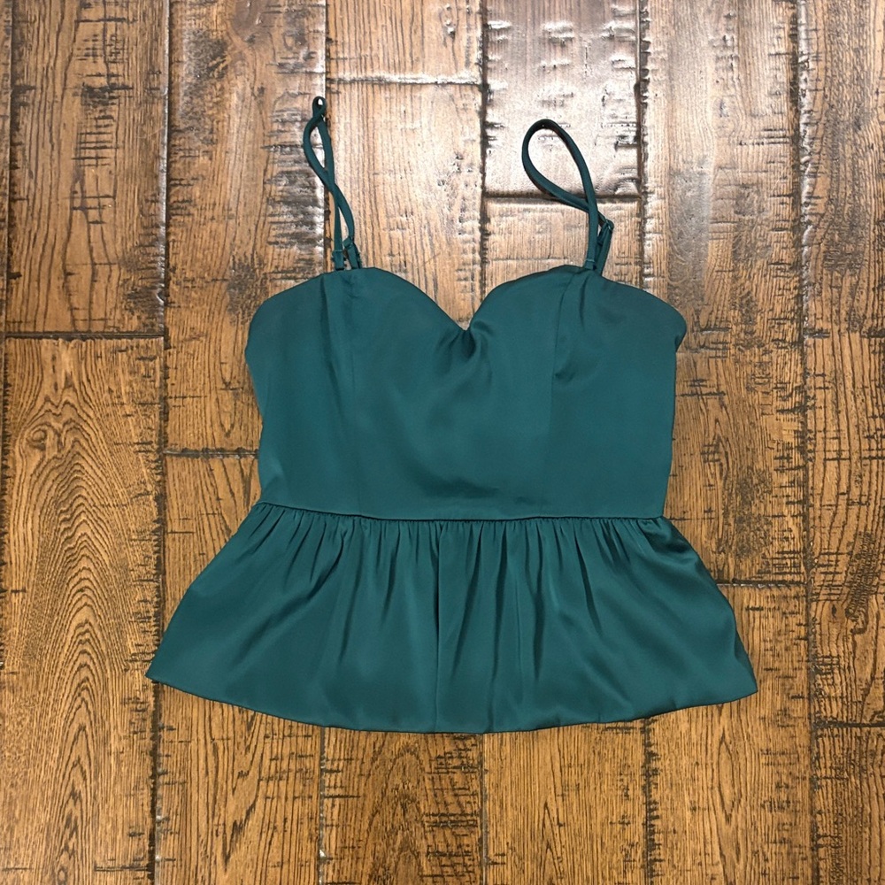 Dynamite Green Peplum Cami Top